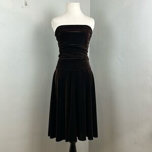 NWT Brown Velvet Tube Dress Sz M
